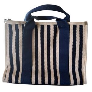 Striped Canvas Tote Bag
